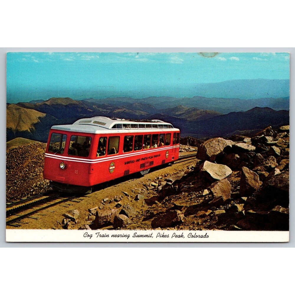 Vintage Postcard Manitou & Pikes Peak Cog Railway Colorado Summit Stamped